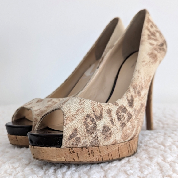 Guess by Marciano Animal Print PeepToe High Heel Platform - Picture 8 of 11